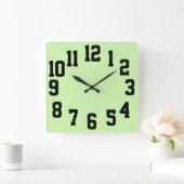 High Contrast Big Numbers Easy Read Quadratische Wanduhr (Zuhause)