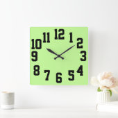 High Contrast Big Numbers Easy Read Quadratische Wanduhr (Zuhause)