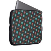 High-Contrast Black and Neon Geometric Laptop Case (Vorne Rechts)