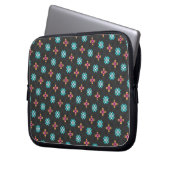 High-Contrast Black and Neon Geometric Laptop Case (Vorderseite Links)