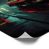 High-Contrast Film Noir: Backlit Evening Drive Poster (Ecke)