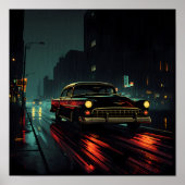 High-Contrast Film Noir: Backlit Evening Drive Poster (Vorne)