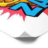 High-Contrast-Flachfarbgrafik: Eifriges Zappen  Poster (Ecke)