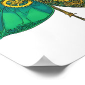 High Contrast Flat Color Art: Emerald Clockwork Poster (Ecke)