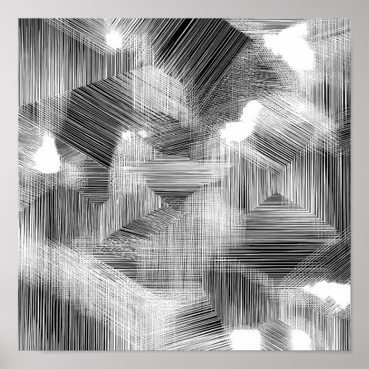 High-Contrast Geometric Depth Decoupage Template Poster (Vorne)