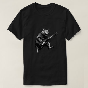 High Contrast Rockstar Katze T-Shirt für Männer