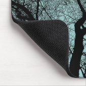 High Contrast Tree - Light Blue Green Mousepad (Ecke)