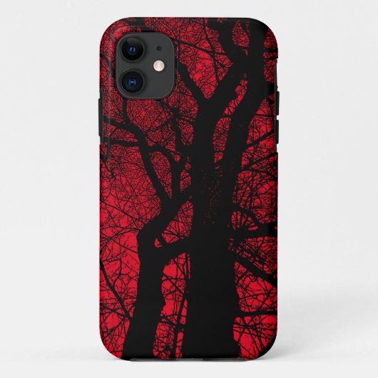 High Contrast Tree - Red iPhone Case (Rückseite)