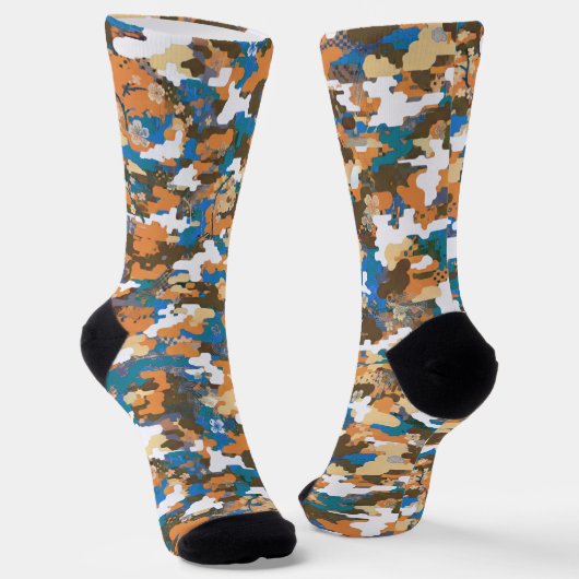 High-contrast Urban Digital Camouflage Pattern  Socken (Gewinkelt)