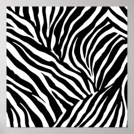 High-Contrast Zebra Stripes Coloring Page Template Poster