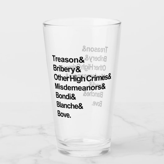 High Crimes & Misdemeanors - Impeach Bondi Blanche Glas (Vorderseite)