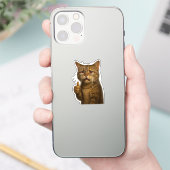High Detail Sad Cat Giving Thumbs Up Aufkleber (Telefon)