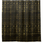 High drama Schwarz-Gold Duschvorhang (Vorderseite)