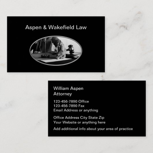 High-End-Anwaltskasse Jet Black Business Cards Visitenkarte (Vorne/Hinten)