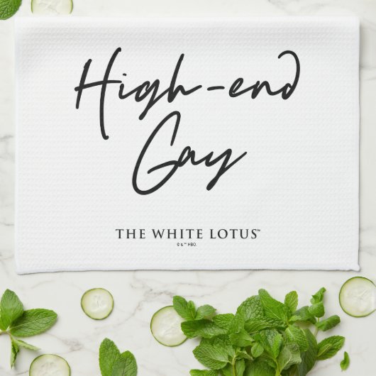 High-End Gay - Der weiße Lotus Geschirrtuch (Gefaltet)