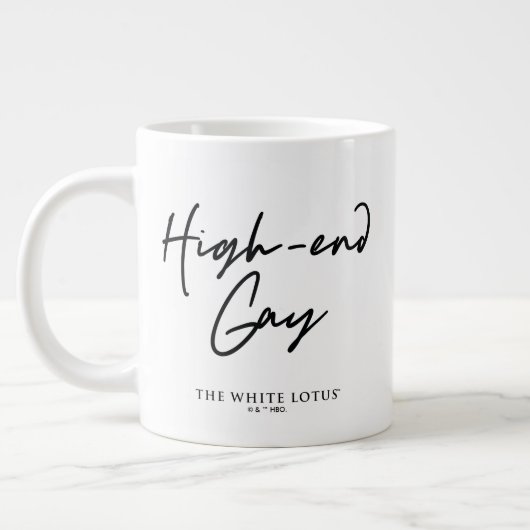 High-End Gay - Der weiße Lotus Jumbo-Tasse (Links)