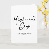 High-End Gay - Der weiße Lotus Karte (Gelbe Blume)