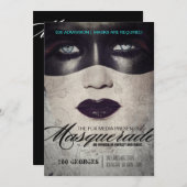 High-End-Masquerade-Party Einladung (Vorne/Hinten)