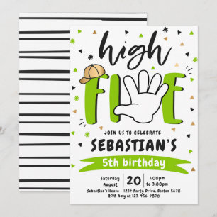 High Five Birthday Hi 5. Geburtstagsparty Einladung