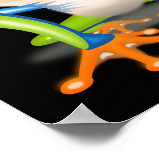 High Five Comic Frosch Humour Poster (Ecke)