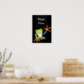 High Five Comic Frosch Humour Poster (Küche)