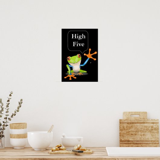 High Five Comic Frosch Humour Poster (Küche)