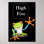 High Five Comic Frosch Humour Poster (Vorne)
