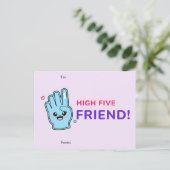 High Five Friend Valentine Card Feiertagspostkarte (Stehend Vorderseite)