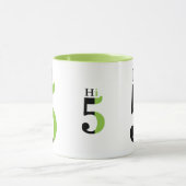 High Five grüne Typografiedesign Tasse (Zentrum)