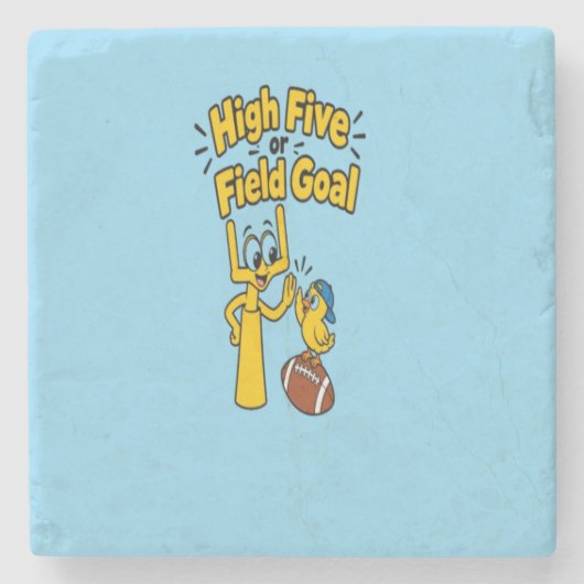High Five oder Field Goal Cartoon-Kinderbekleidung Steinuntersetzer (Vorderseite)