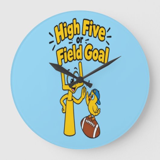 High Five oder Field Goal Cartoon-Kindermode Große Wanduhr (Vorderseite)