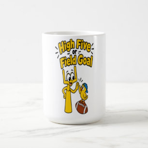 High Five oder Field Goal Lustiger Fußball-Cartoon Kaffeetasse