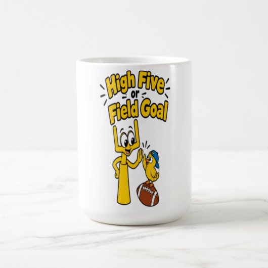 High Five oder Field Goal Lustiger Fußball-Cartoon Kaffeetasse (Mittel)