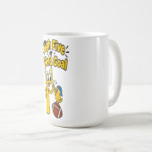 High Five oder Field Goal Lustiger Fußball-Cartoon Kaffeetasse (VorderseiteRechts)