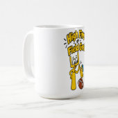 High Five oder Field Goal Lustiger Fußball-Cartoon Kaffeetasse (Vorderseite Links)