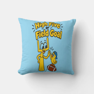 High Five oder Field Goal Lustiger Fußball-Cartoon Kissen