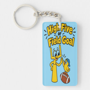 High Five oder Field Goal Lustiger Fußball-Cartoon Schlüsselanhänger