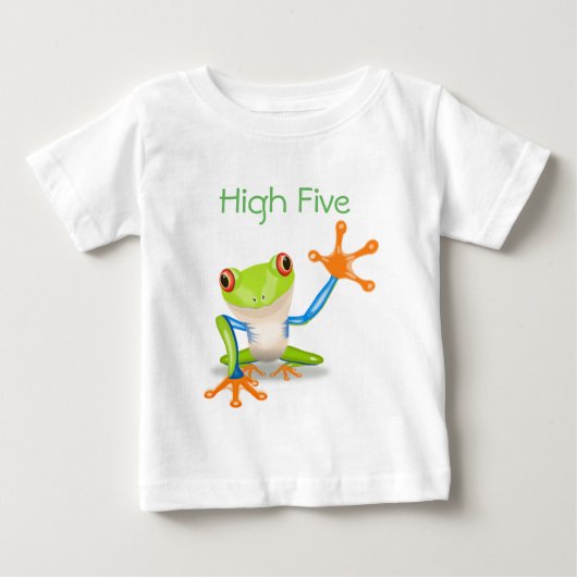 High Five Orange and Blue Funny Funny Frosch Shirt (Vorderseite)