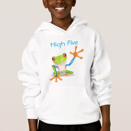 High Five Orange and Blue Funny Funny Frosch Shirt (Vorderseite)
