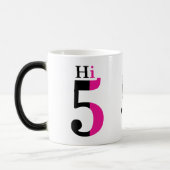 High Five rosa minimale Typografie Verwandlungstasse (Links)