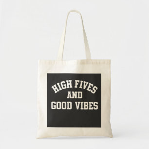 High Fives und Good Vibes Retro-Taschentuch Tragetasche