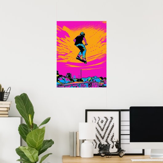 High Flier Scooter Fahrer - Stunt Scooter Poster (Heimbüro)