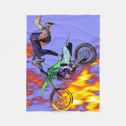 High Flying Freestyle Motocross Rider Fleecedecke (Vorderseite)