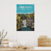 High Force Wasserfall River Tees Reiseplakat Poster (Küche)