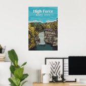 High Force Waterfall River Tees Travel Poster (Heimbüro)