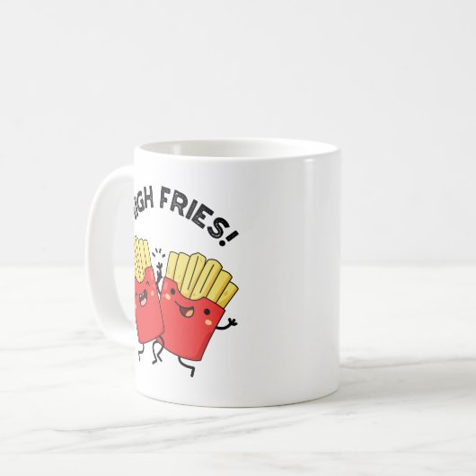 High Fries Funny Friend Pun Kaffeetasse (Vorderseite Links)