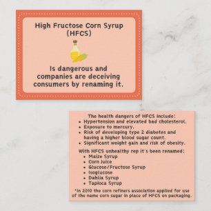 High Fructose Maissirup Gefahren Info Karte