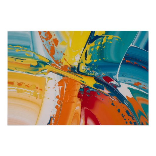 High-Gloss Abstract Explosion Poster (Vorderseite)