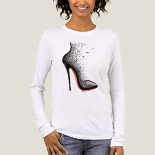 High Heel Birds Wandkunst – Surrealer Modeschuh Tri-Blend Shirt