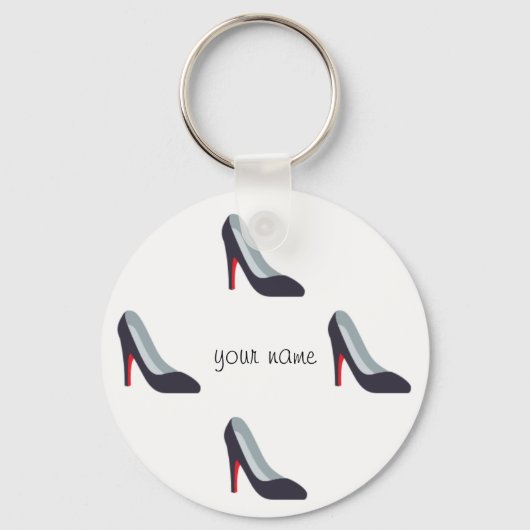 High Heel Emoji und '' Dein Name hier " Schlüsselanhänger (Vorderseite)